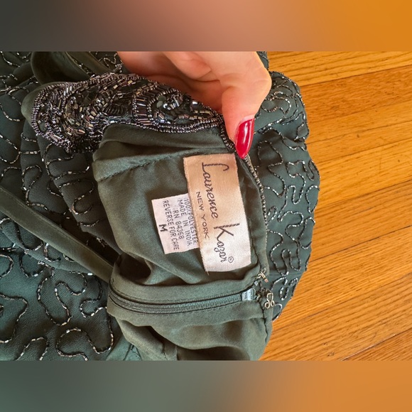 90s Vintage Lawrence Kazar Floor Length Beaded Gown - Picture 4 of 7